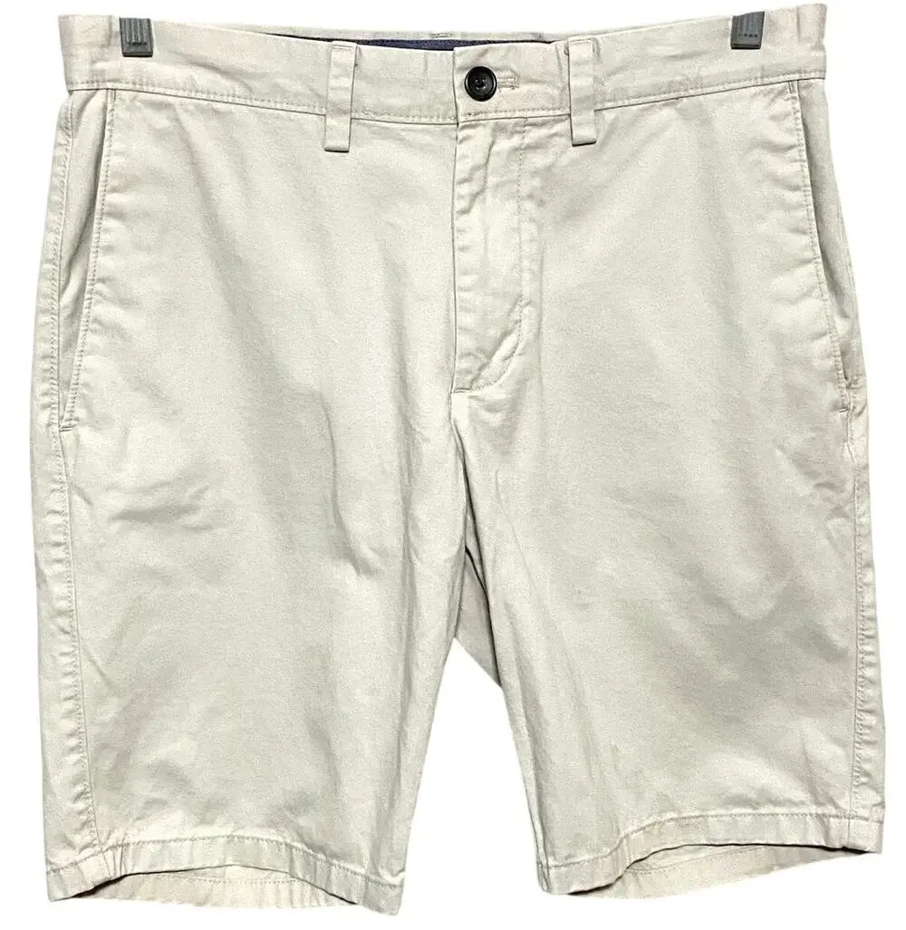 Banana Republic Aiden Shorts Gray Chino Khaki Mens 30 Preppy Summer Golf Classic